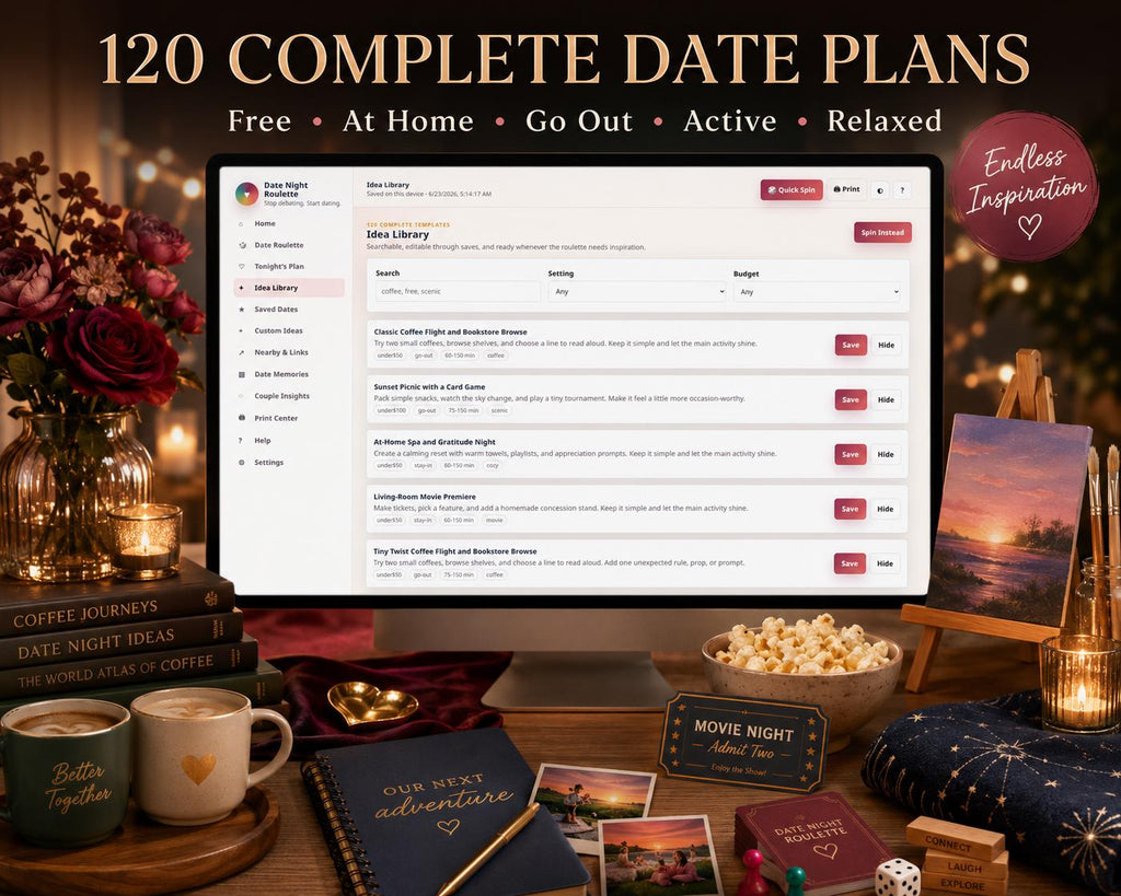 Date Night Roulette date planning offline HTML mini app feature screen 5