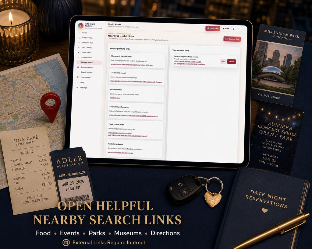 Date Night Roulette date planning offline HTML mini app feature screen 7