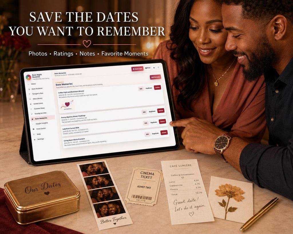 Date Night Roulette date planning offline HTML mini app feature screen 8