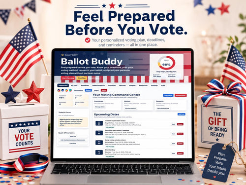 Ballot Buddy civic planning offline HTML mini app dashboard