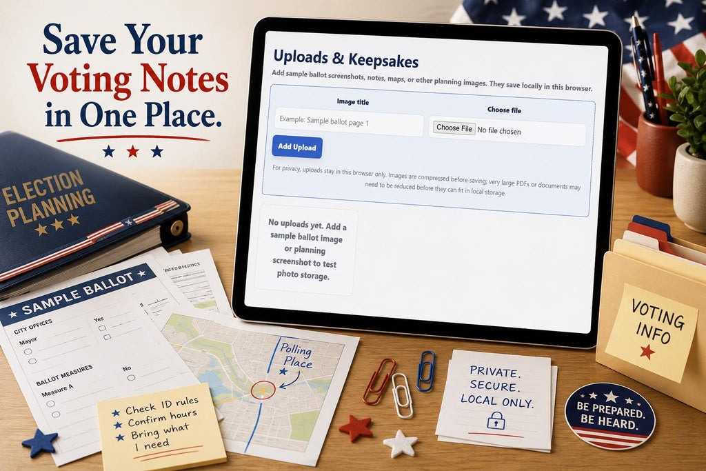 Ballot Buddy civic planning offline HTML mini app feature screen 7