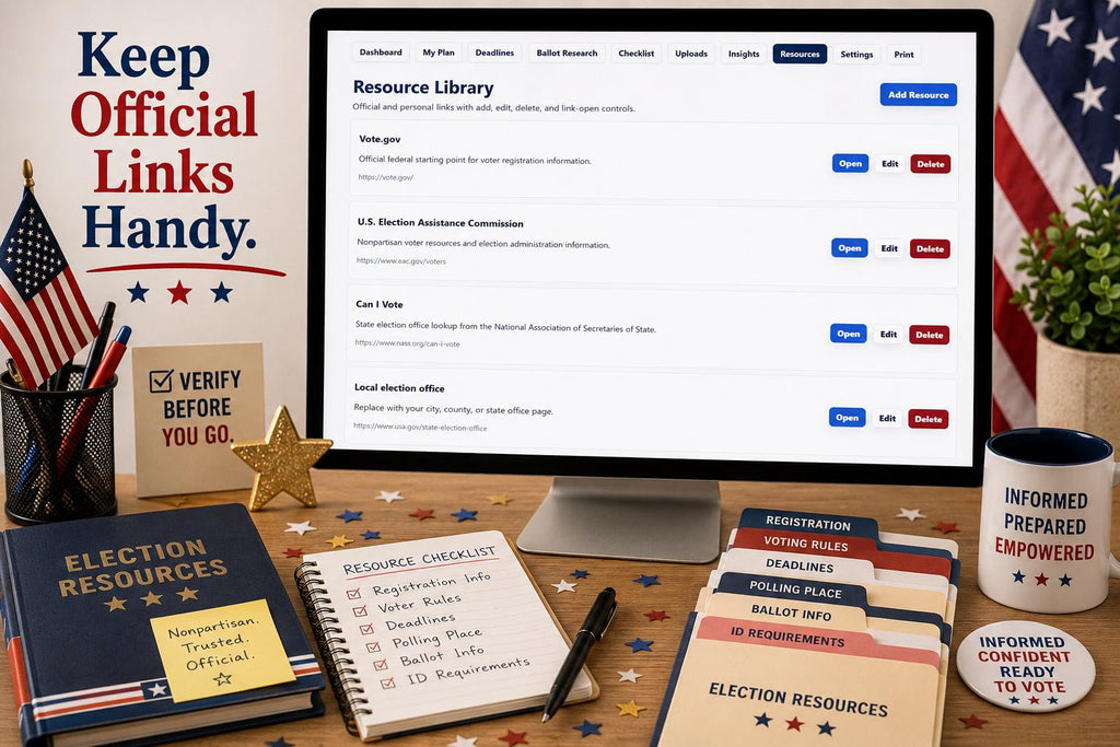 Ballot Buddy civic planning offline HTML mini app feature screen 9