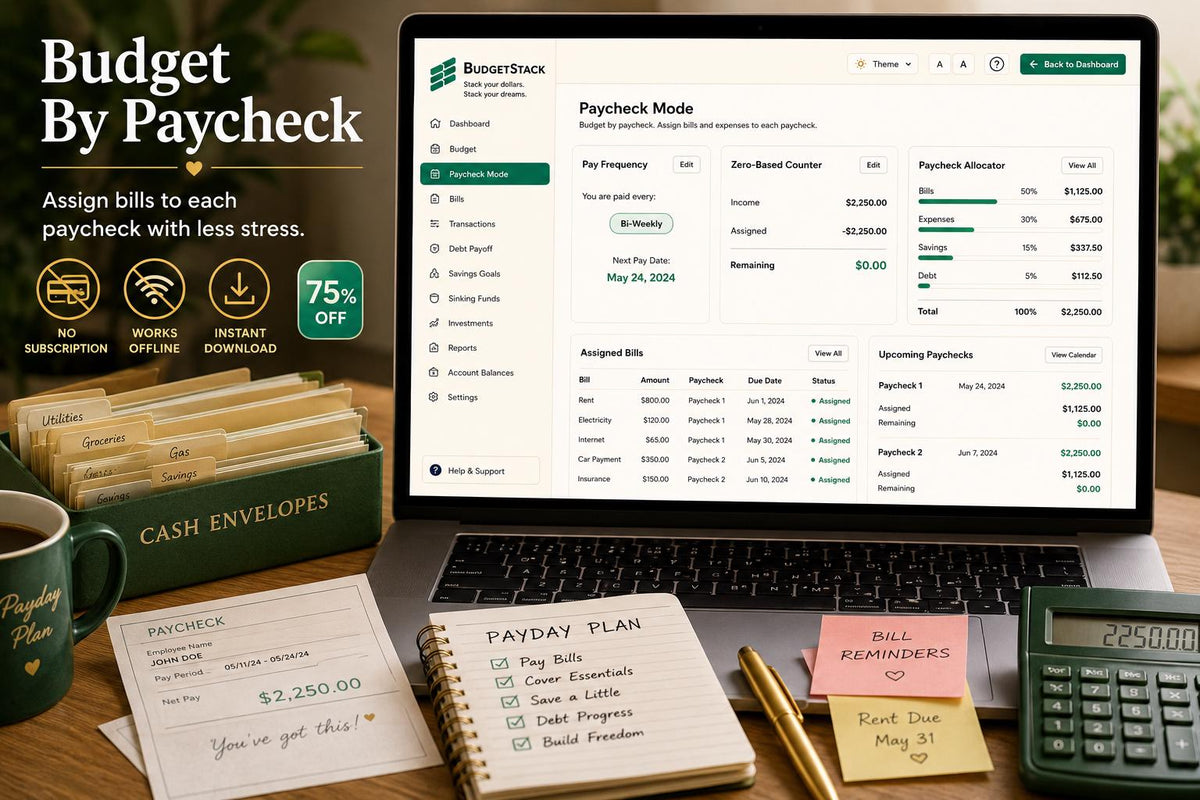 BudgetStack budget planning offline HTML mini app feature screen 4