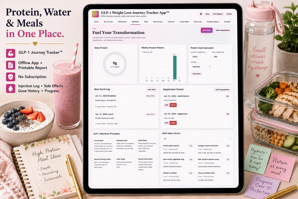 GLP-1 Weight Loss Tracker glp-1 journey tracking offline HTML mini app feature screen 4
