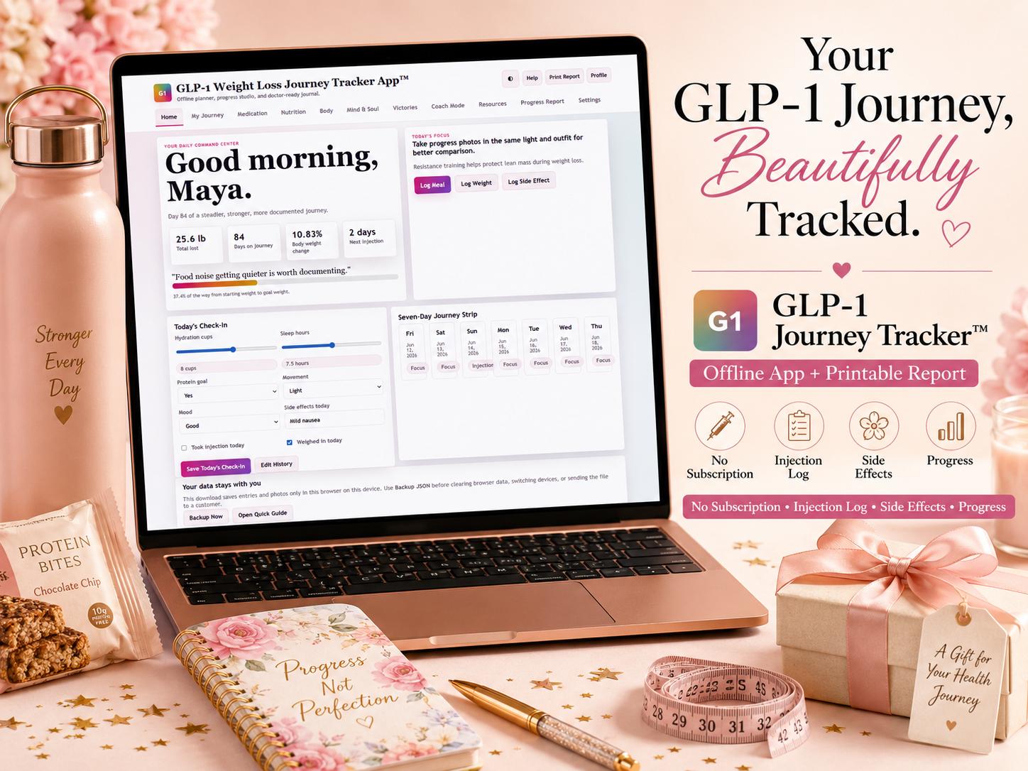GLP-1 Weight Loss Tracker glp-1 journey tracking offline HTML mini app dashboard