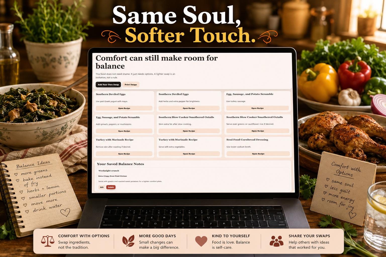 Good God That’s Soul Food recipe & meal planning offline HTML mini app feature screen 10