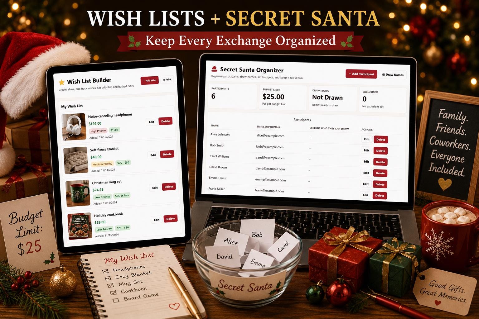 Christmas & Black Friday Planner christmas & deal planning offline HTML mini app feature screen 5