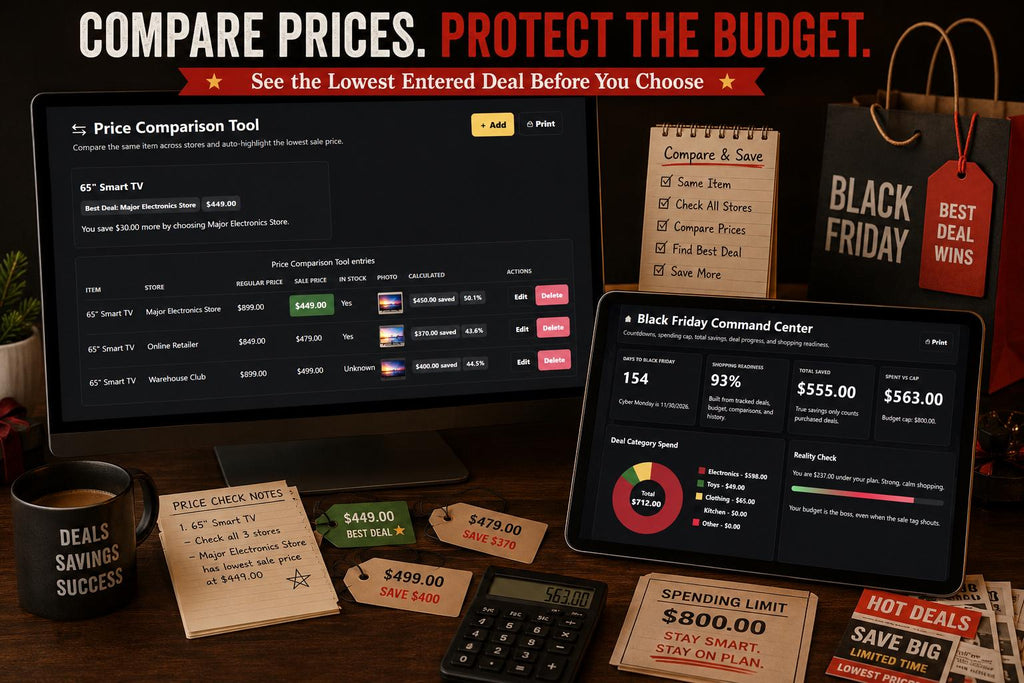 Christmas & Black Friday Planner christmas & deal planning offline HTML mini app feature screen 9