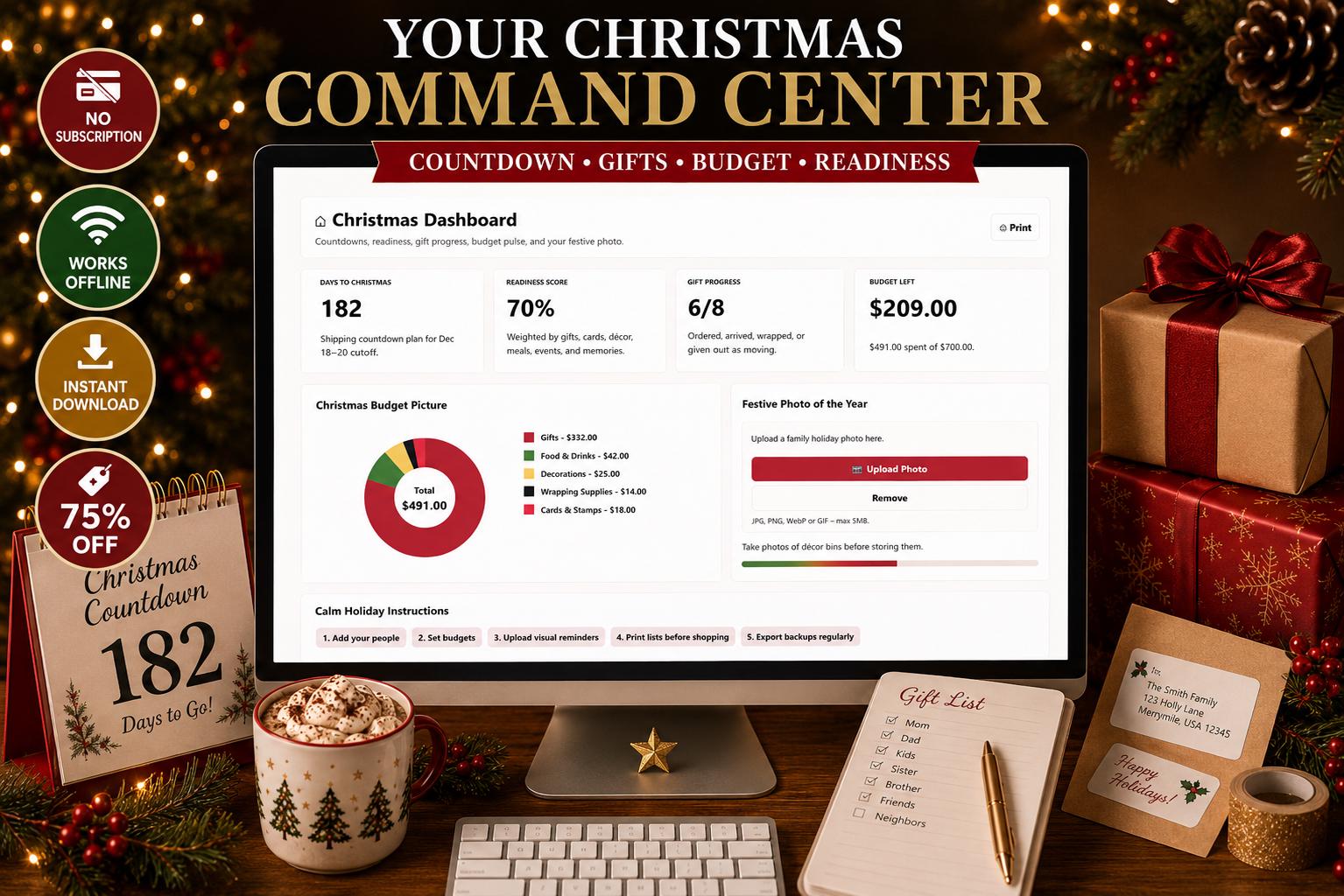 Christmas & Black Friday Planner christmas & deal planning offline HTML mini app feature screen 2