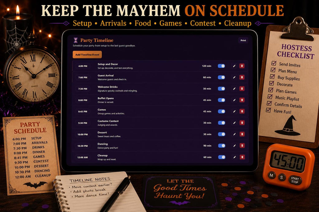 Hex & Host halloween party planning offline HTML mini app feature screen 10