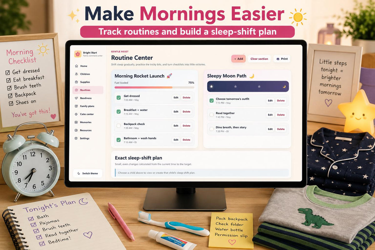 Bright Start™ back-to-school planning offline HTML mini app feature screen 5