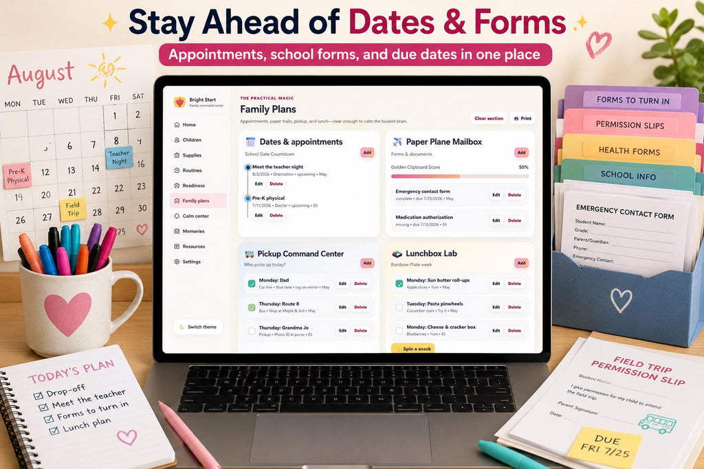 Bright Start™ back-to-school planning offline HTML mini app feature screen 7
