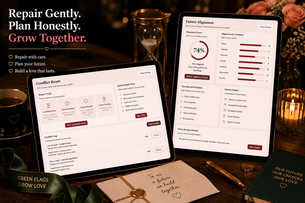 Green Flag Love Growth couples growth offline HTML mini app feature screen 10