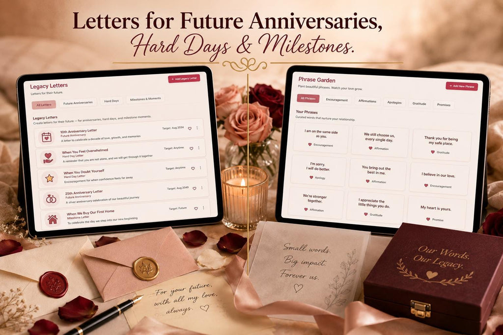 Ever After Love Letters love letters & keepsakes offline HTML mini app feature screen 9