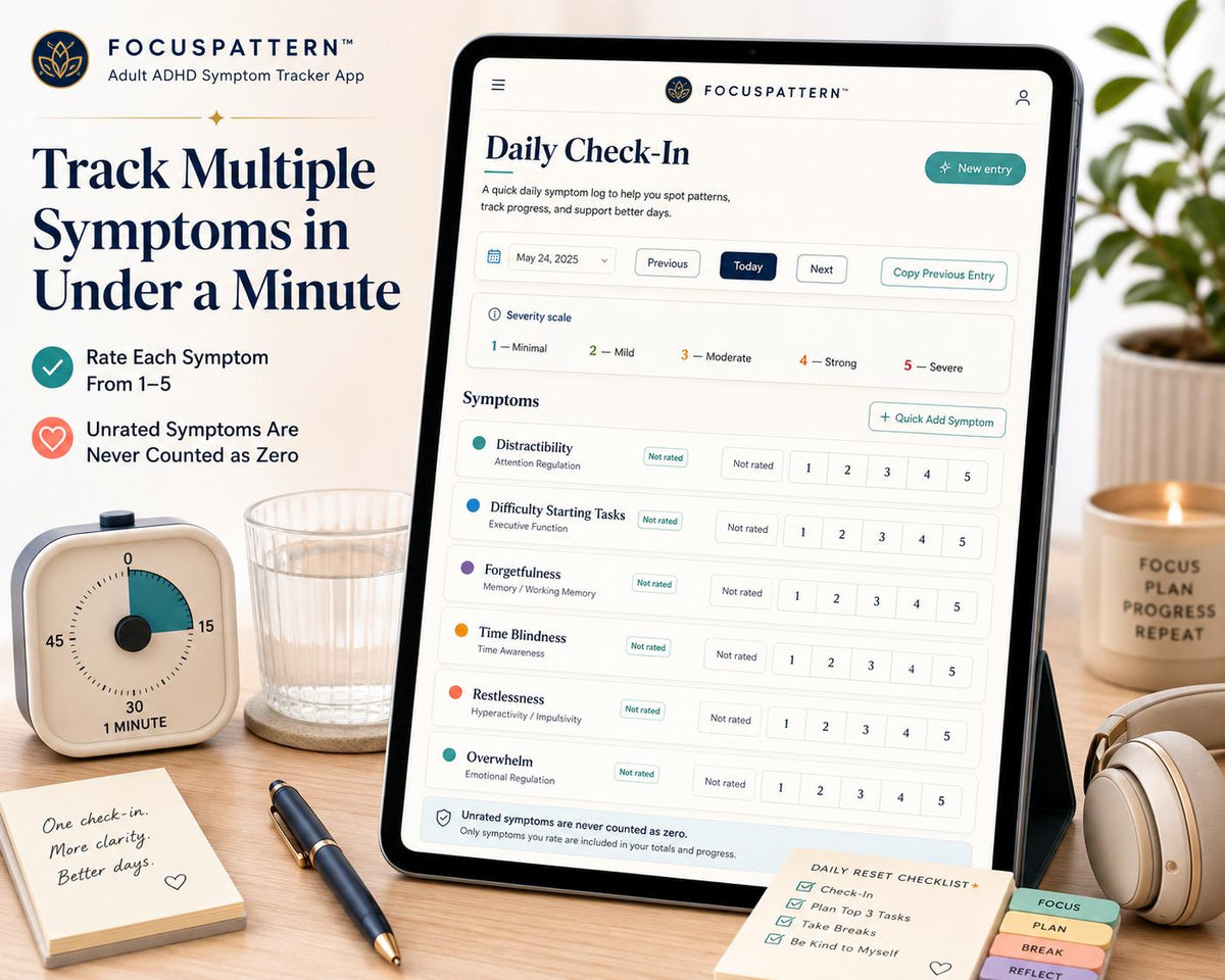 Adult ADHD Symptom Tracker adhd tracking offline HTML mini app feature screen 4