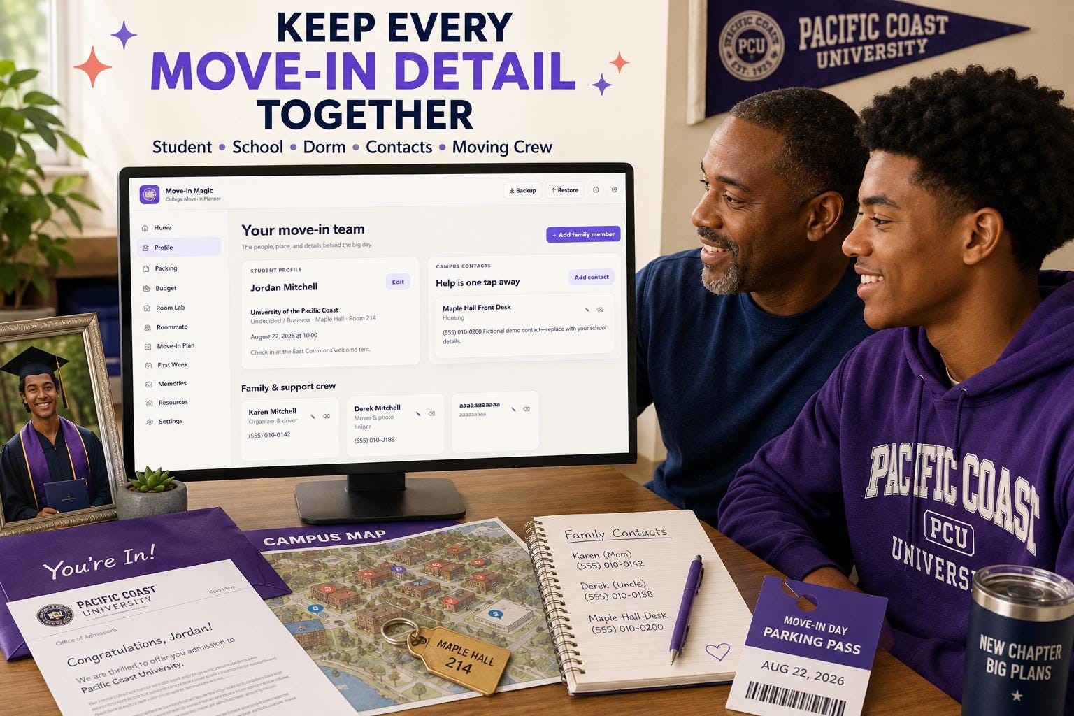 Move-In Magic™ college move-in offline HTML mini app feature screen 2