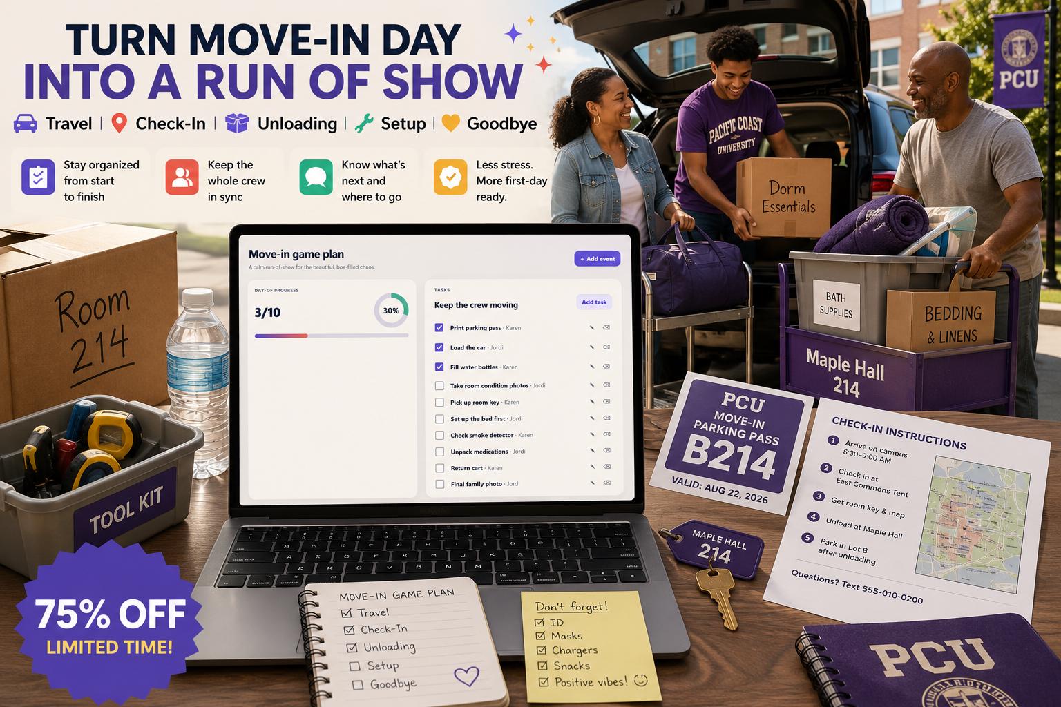 Move-In Magic™ college move-in offline HTML mini app feature screen 7