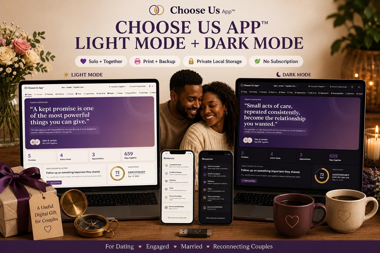 Choose Us couples relationship planning offline HTML mini app feature screen 6