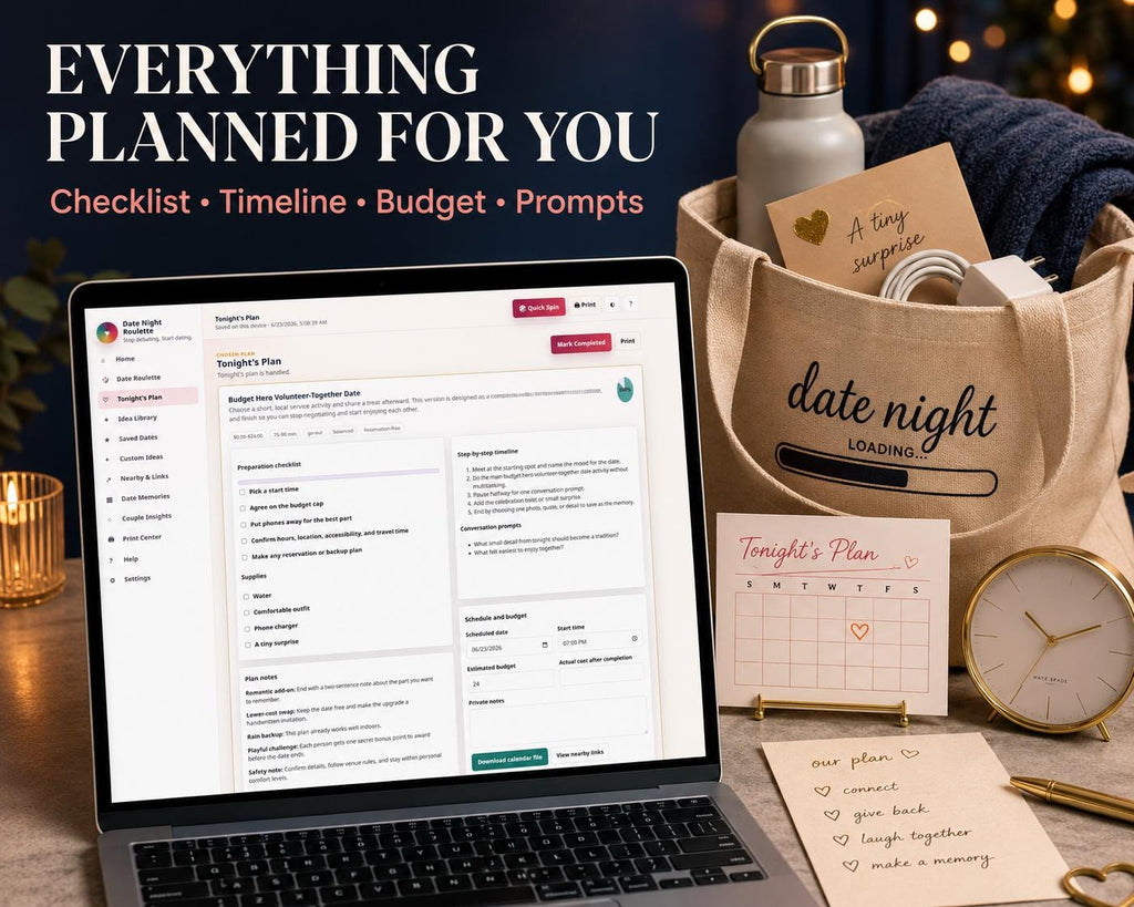Date Night Roulette date planning offline HTML mini app feature screen 4