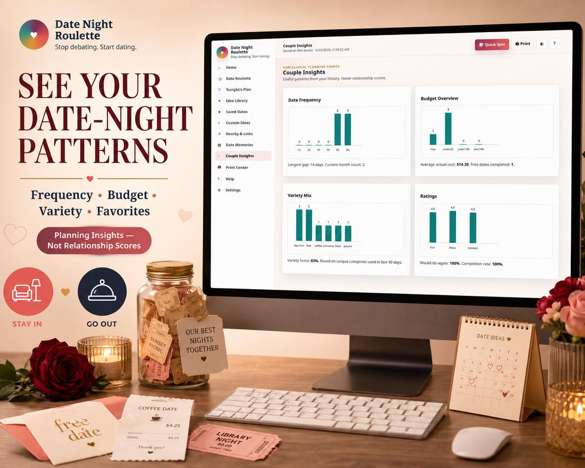Date Night Roulette date planning offline HTML mini app feature screen 9
