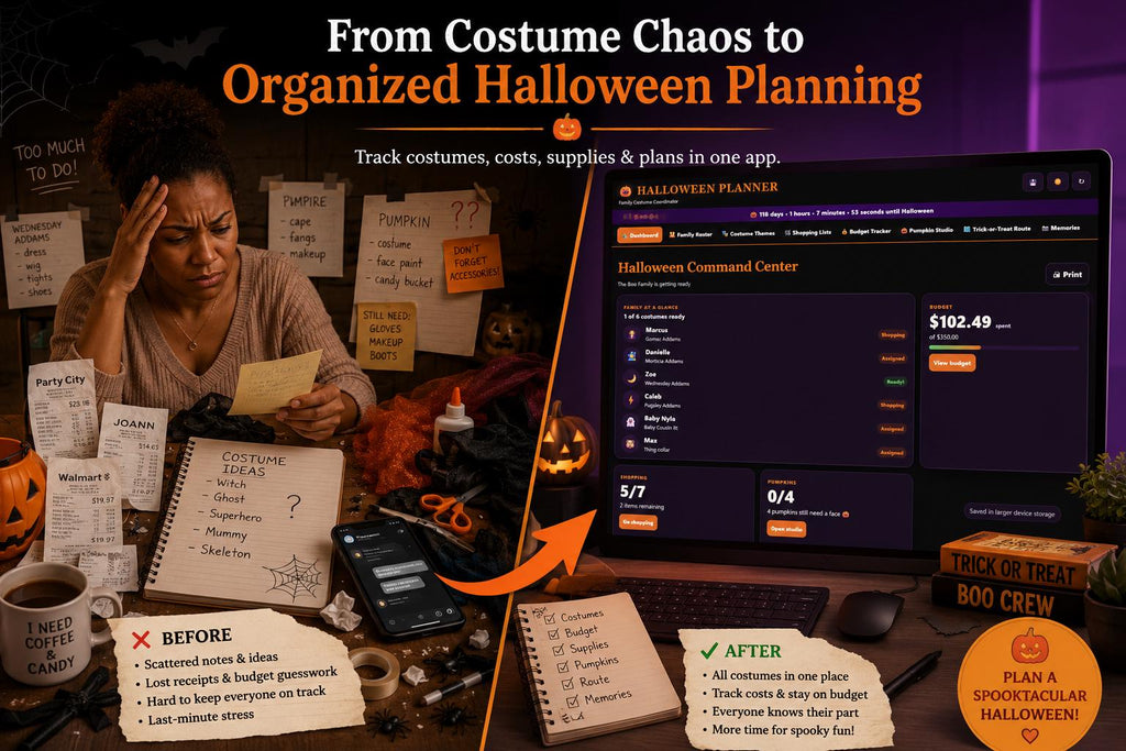 Halloween Costume Planner halloween planning offline HTML mini app feature screen 2