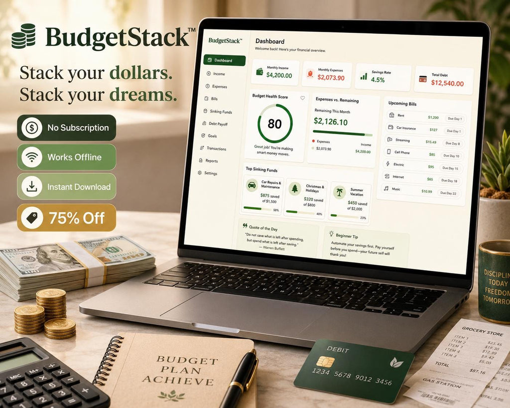 BudgetStack budget planning offline HTML mini app dashboard