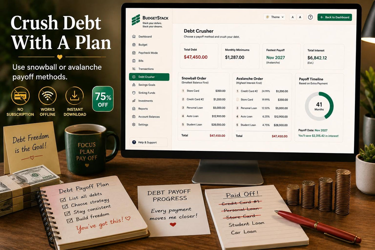 BudgetStack budget planning offline HTML mini app feature screen 5