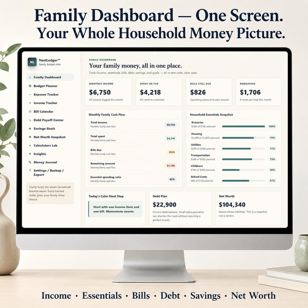 NestLedger™ family budgeting offline HTML mini app feature screen 2