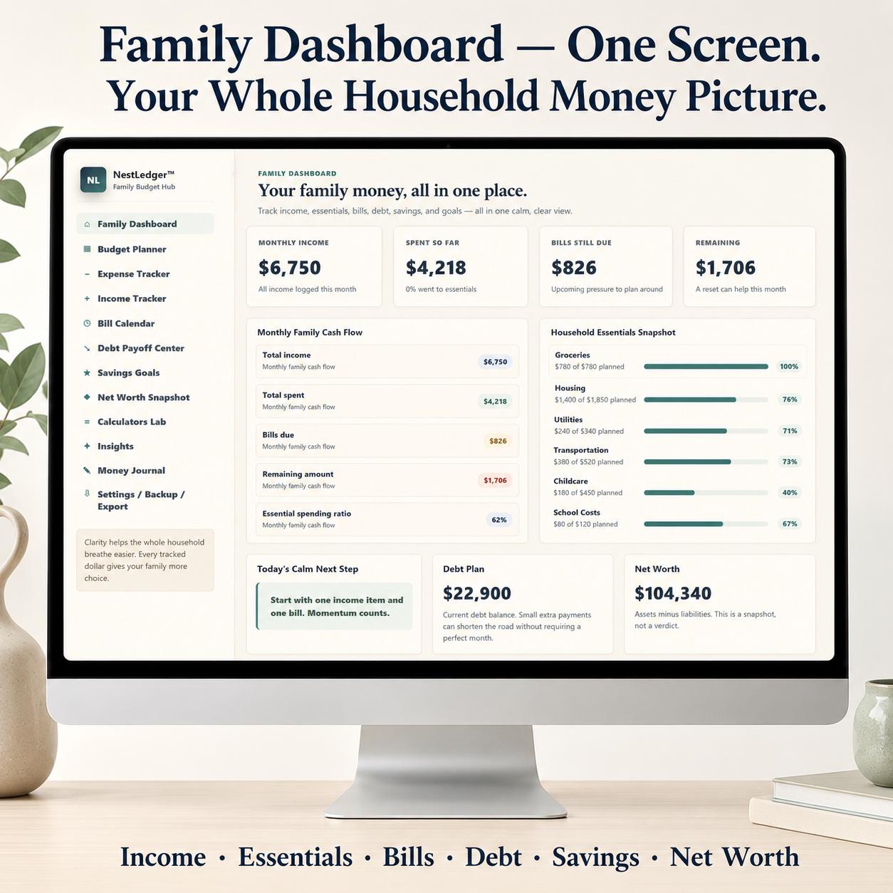 NestLedger™ family budgeting offline HTML mini app feature screen 2