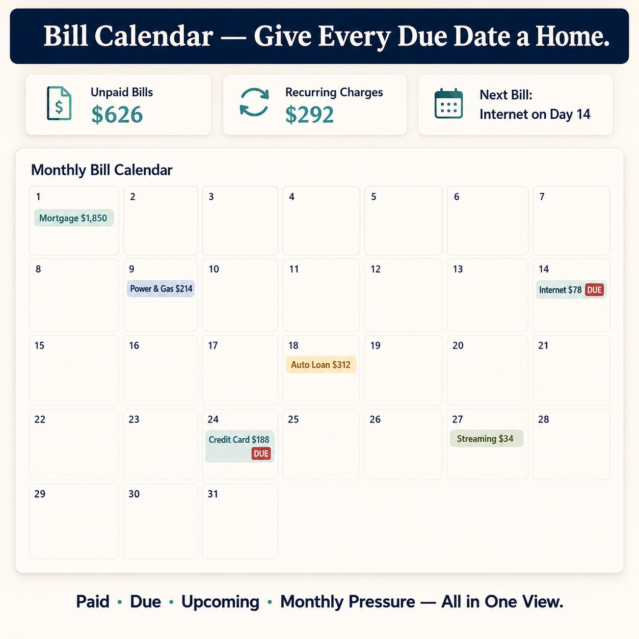 NestLedger™ family budgeting offline HTML mini app feature screen 3