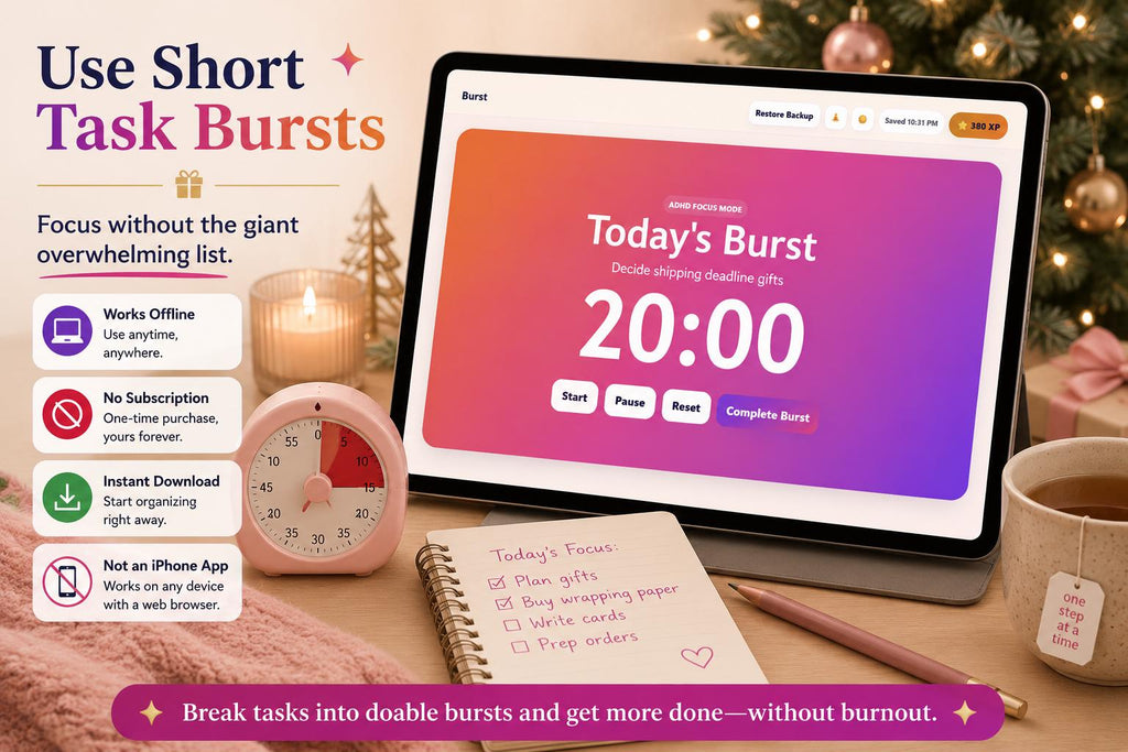 ADHD Holiday Planner adhd holiday planning offline HTML mini app feature screen 4
