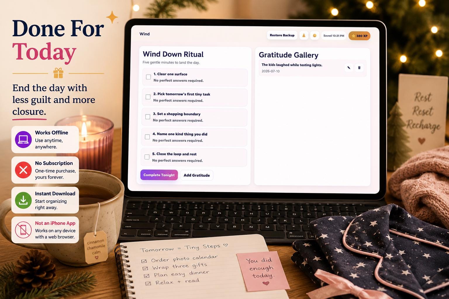 ADHD Holiday Planner adhd holiday planning offline HTML mini app feature screen 9