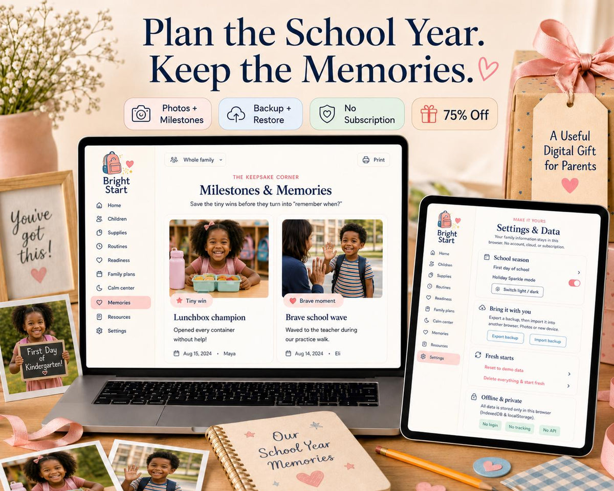 Bright Start™ back-to-school planning offline HTML mini app feature screen 10