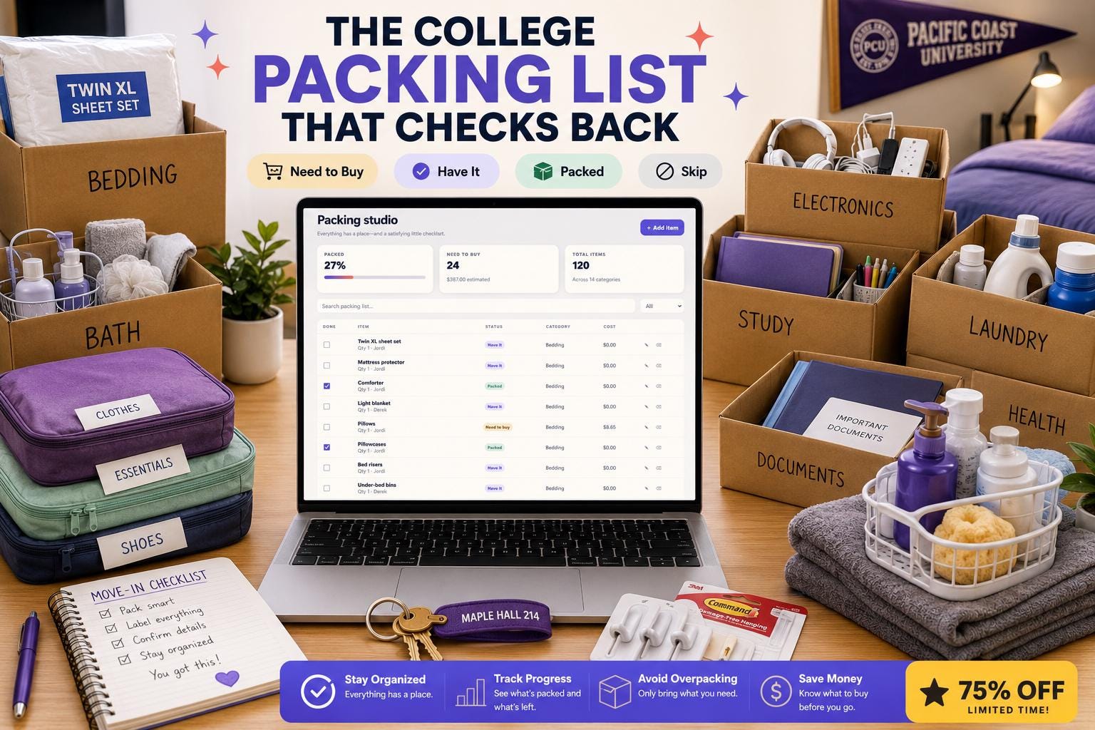 Move-In Magic™ college move-in offline HTML mini app feature screen 3