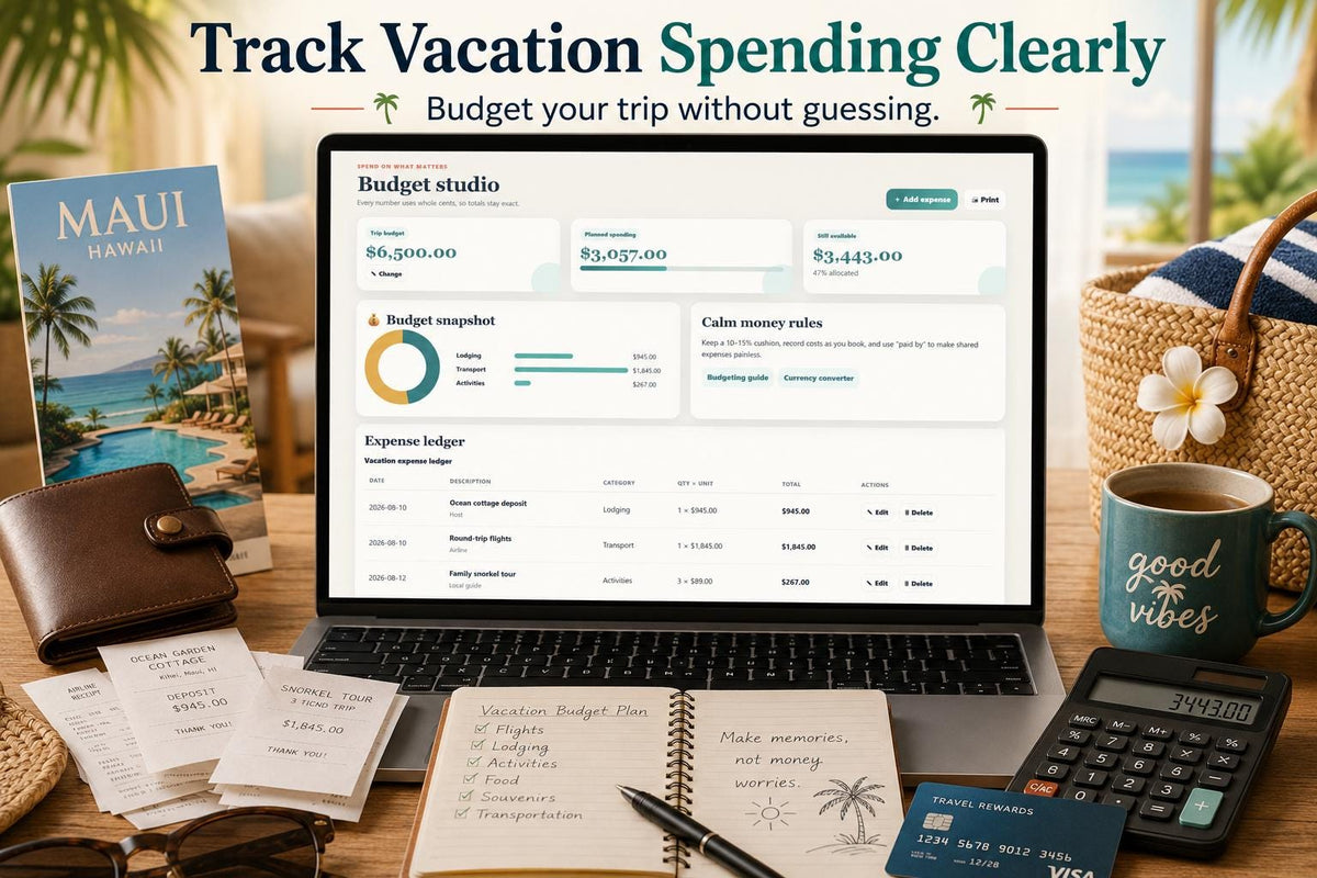 Sunbound summer vacation planning offline HTML mini app feature screen 5