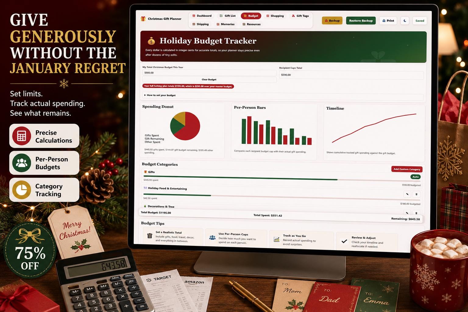 Christmas Gift Planner christmas gift planning offline HTML mini app feature screen 5