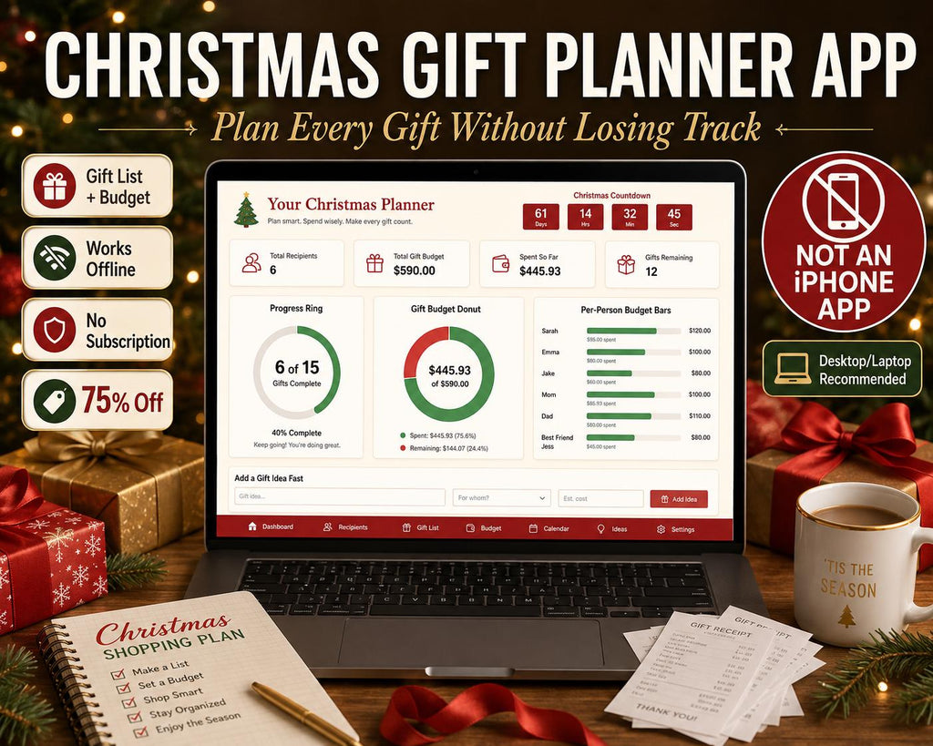 Christmas Gift Planner christmas gift planning offline HTML mini app dashboard