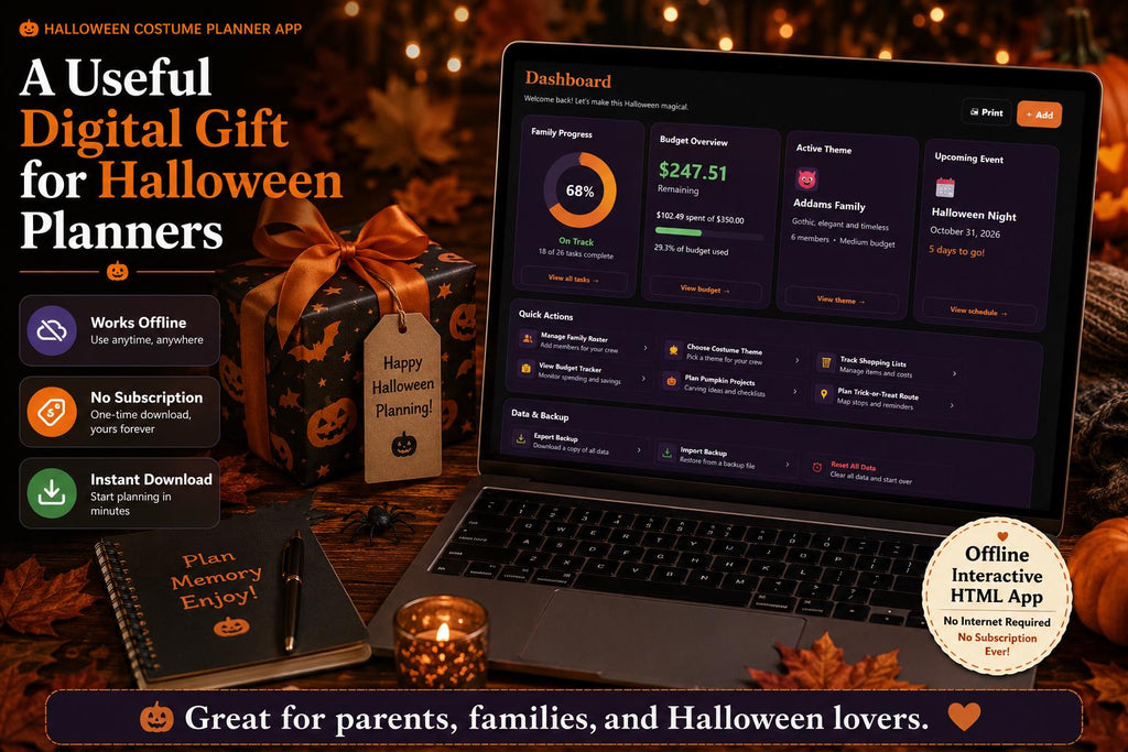Halloween Costume Planner halloween planning offline HTML mini app feature screen 10