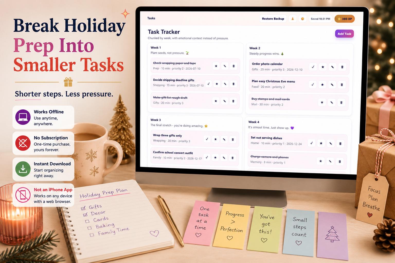 ADHD Holiday Planner adhd holiday planning offline HTML mini app feature screen 6