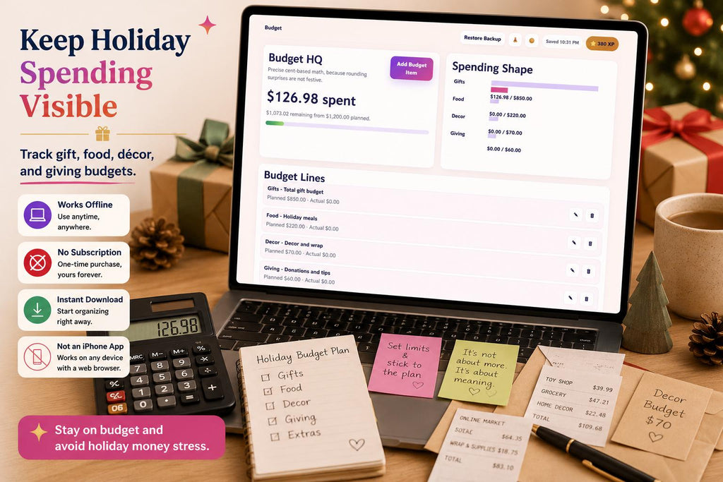 ADHD Holiday Planner adhd holiday planning offline HTML mini app feature screen 7