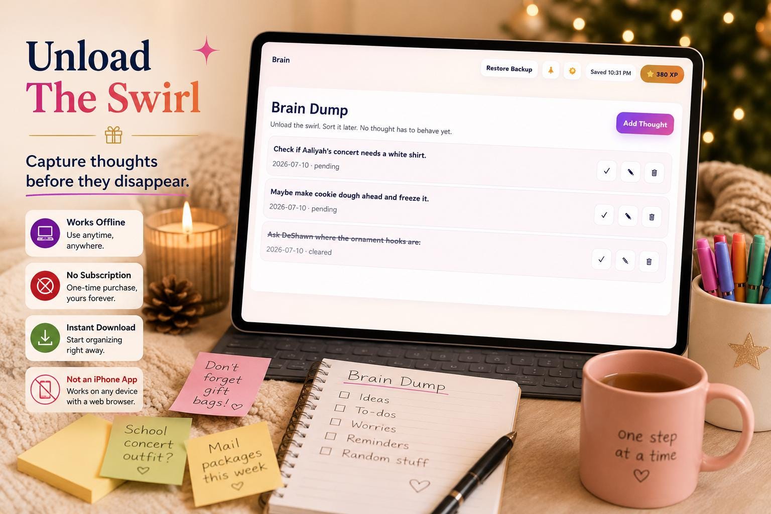 ADHD Holiday Planner adhd holiday planning offline HTML mini app feature screen 8