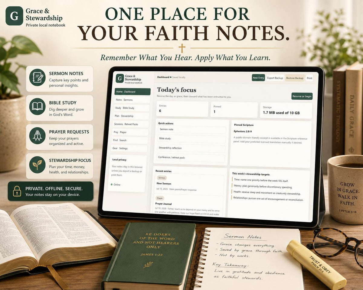 Faithful Steward sermon notes & prayer offline HTML mini app feature screen 3