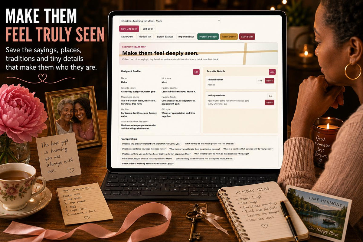 Personalized Memory Book memory & keepsakes offline HTML mini app feature screen 3