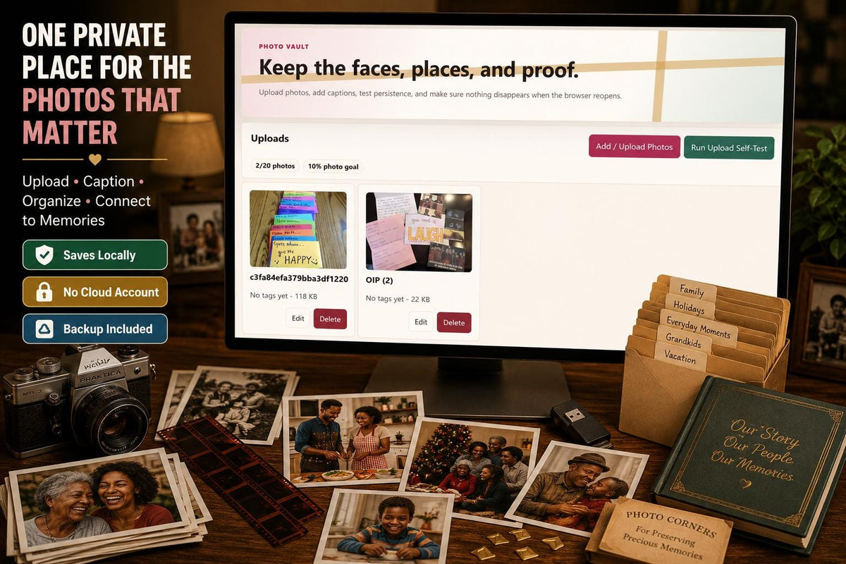 Personalized Memory Book memory & keepsakes offline HTML mini app feature screen 7