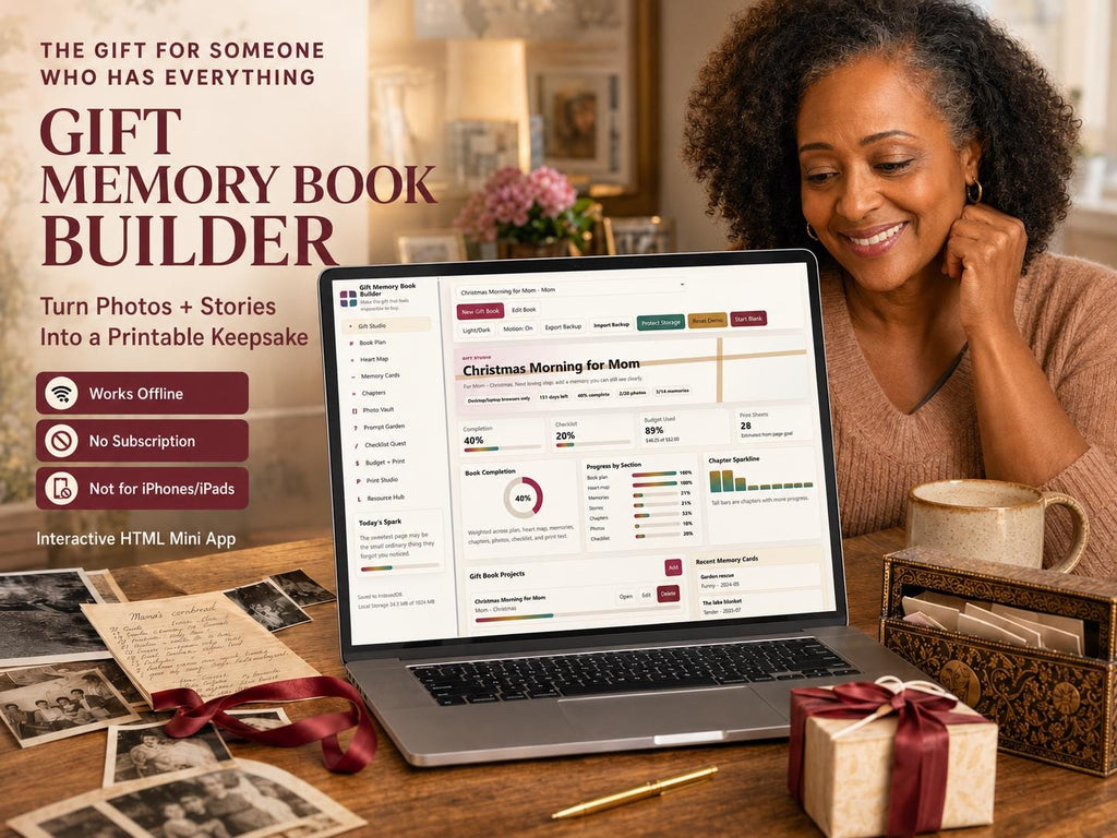 Personalized Memory Book memory & keepsakes offline HTML mini app dashboard
