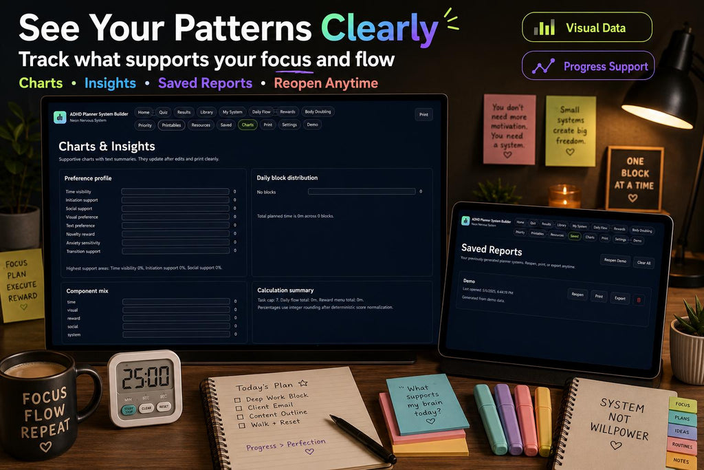 ADHD Planner System Builder adhd planning offline HTML mini app feature screen 9