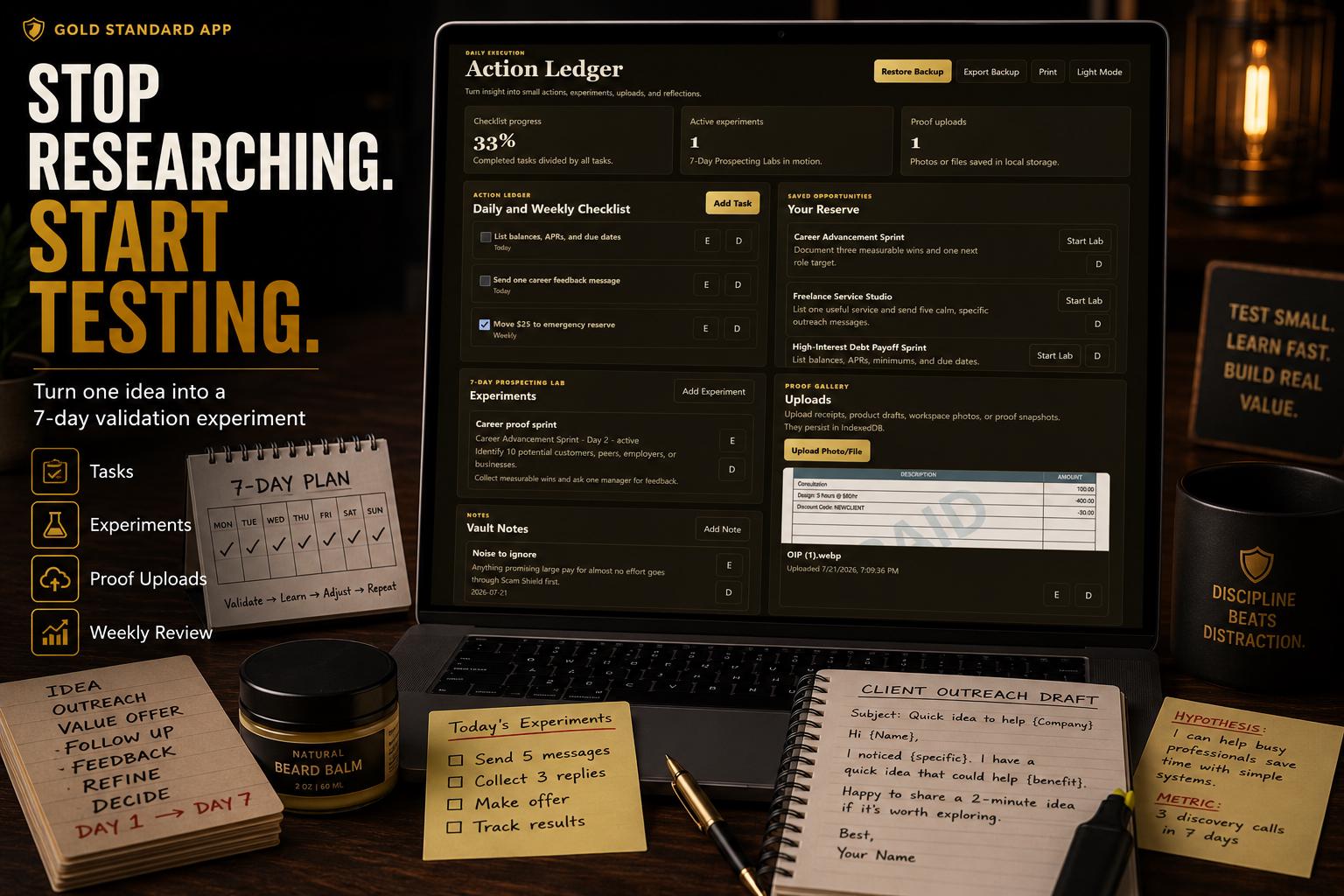 Side Hustle Planner side hustle planning offline HTML mini app feature screen 8