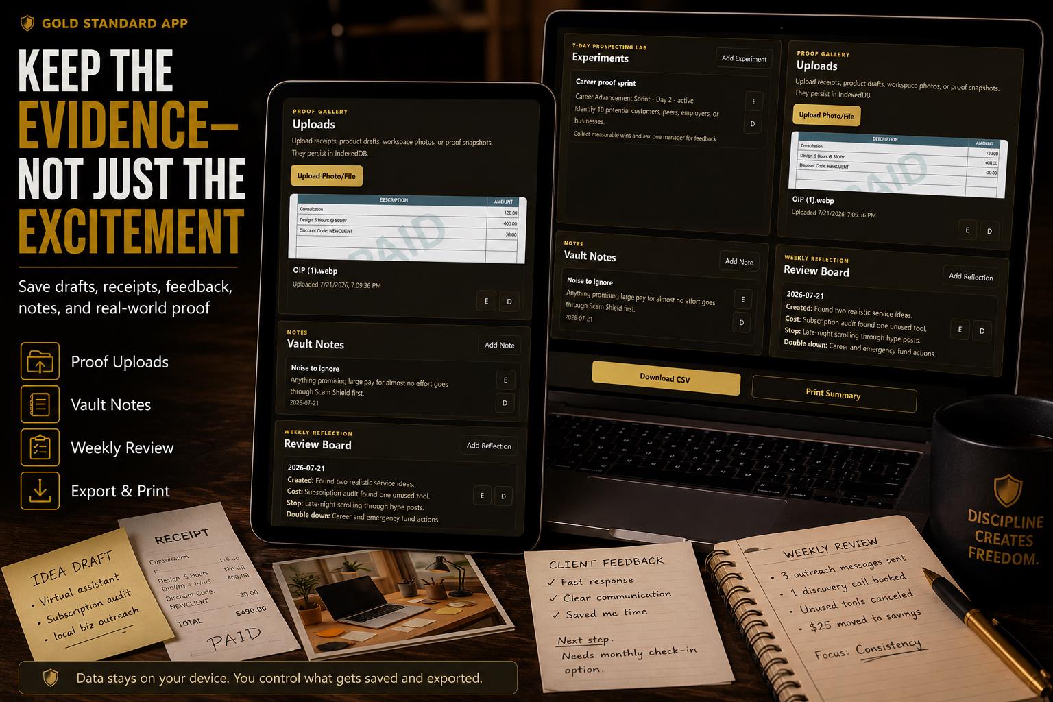 Side Hustle Planner side hustle planning offline HTML mini app feature screen 9