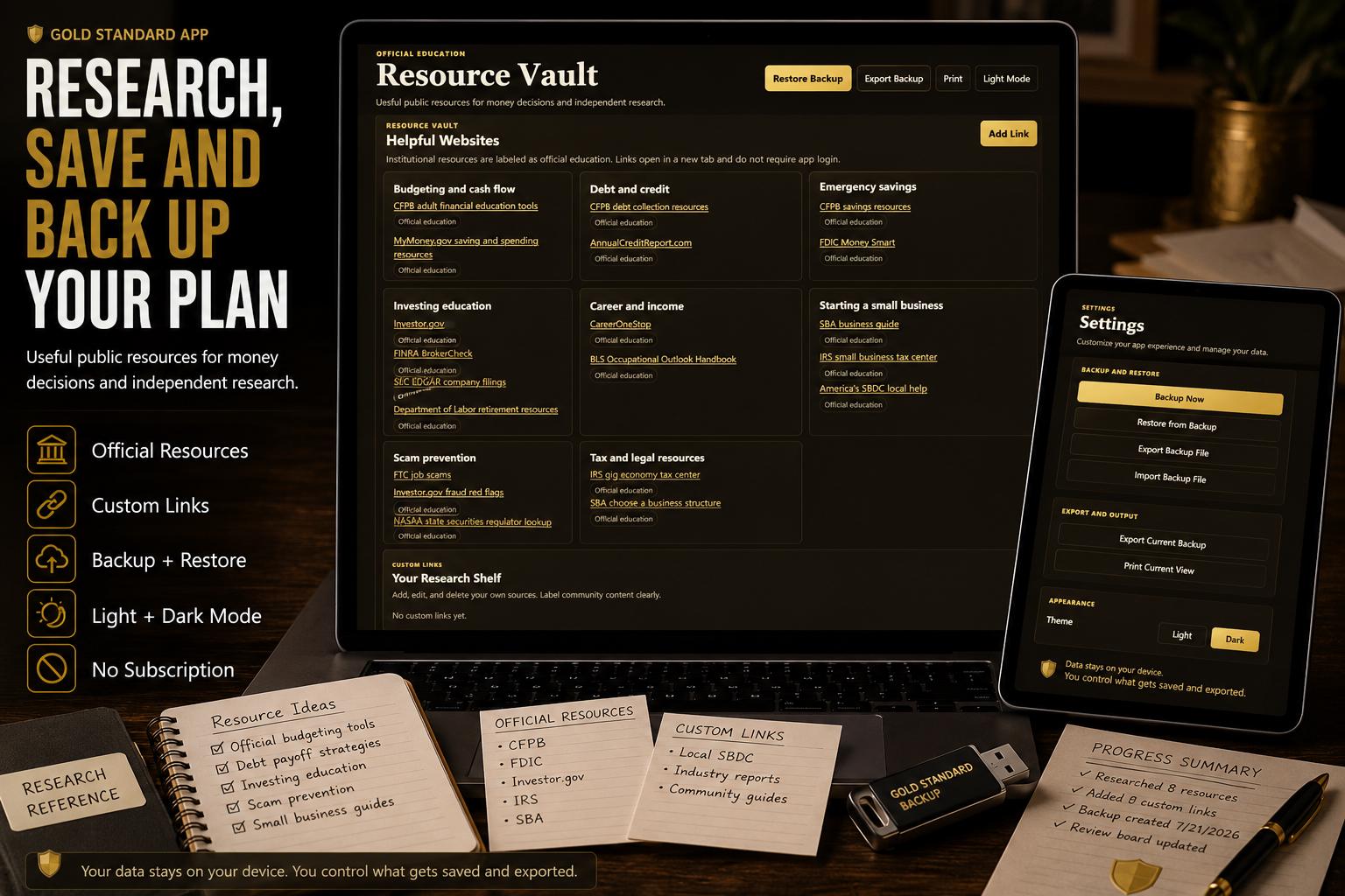 Side Hustle Planner side hustle planning offline HTML mini app feature screen 10