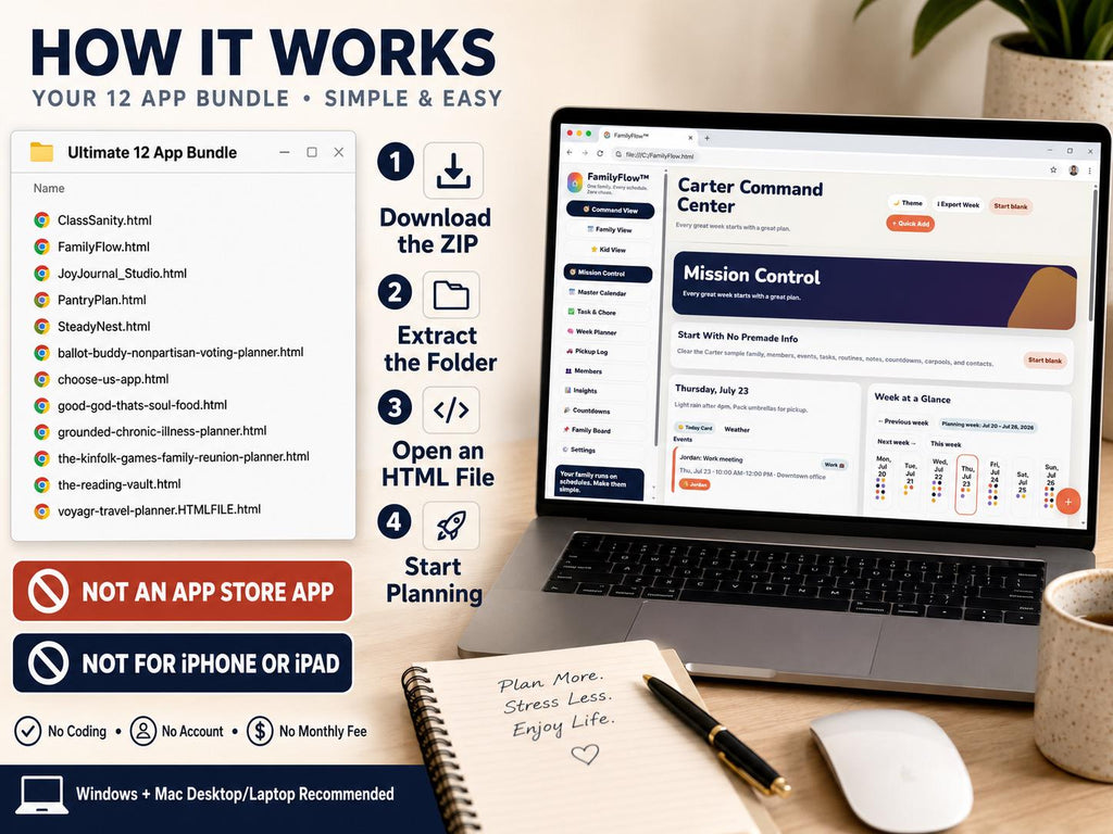 12 Offline HTML Planner Apps Bundle offline html mini app bundle offline HTML mini app feature screen 8
